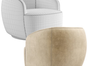 CB2 Gwyneth Swivel Chair Modello 3D
