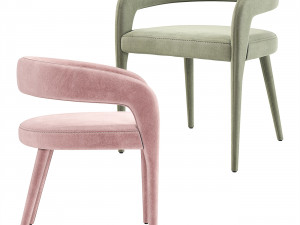 Lisette Dining Armchair CB2 3D Модель
