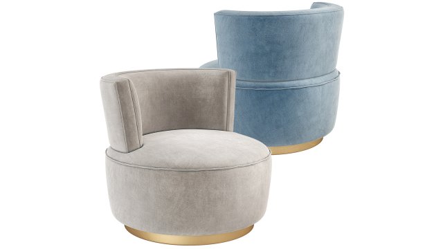 Eichholtz Alonso Swivel Chair 3D Model .c4d .max .obj .3ds .fbx .stl .blend 