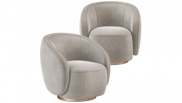 Kelly Wearstler Wetherly Swivel Chair 3D Модель .c4d .max .obj .3ds .fbx .stl .blend 