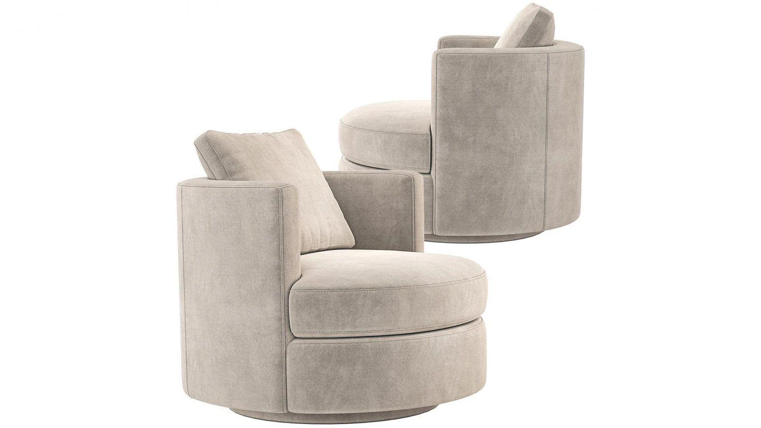 Wren Swivel Chair Restoration Hardware RH 3D Model .c4d .max .obj .3ds .fbx .stl .blend 