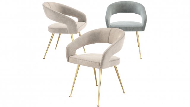 Eichholtz Bravo Dining Chair 3D Модель .c4d .max .obj .3ds .fbx .stl .blend 