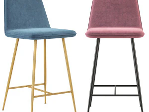 Spine Metal Barstool Space Copenhagen 3D Model