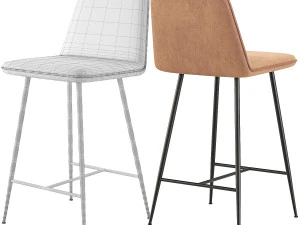 Spine Metal Barstool Space Copenhagen 3D Model