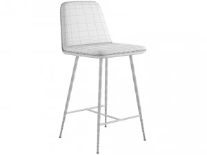 Spine Metal Barstool Space Copenhagen 3D Model
