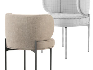 Akiko Dining Chair Gallotti and Radice 3D Model