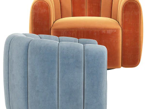 Fitz Russet Chair CB2 3D Model