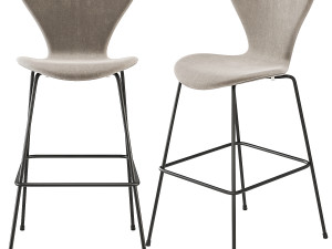 Arne Jacobsen Series 7 Barstool Fritz Hansen 3D Model