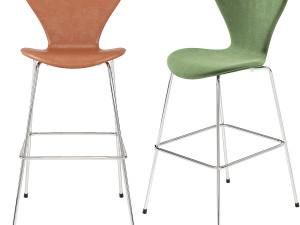 Arne Jacobsen Series 7 Barstool Fritz Hansen 3D Model