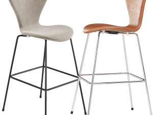 Arne Jacobsen Series 7 Barstool Fritz Hansen 3D Model