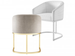 Restoration Hardware Emery Barrelback Slope Armchair RH 3D Модель