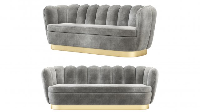 Eichholtz Mirage Velvet Sofa 3D Model .c4d .max .obj .3ds .fbx .stl .blend 