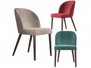 Camille Taupe Italian Dining Chair 3D Model