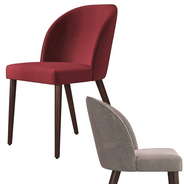 Camille Taupe Italian Dining Chair 3D in 3DExport