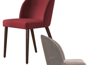 Camille Taupe Italian Dining Chair 3D Model