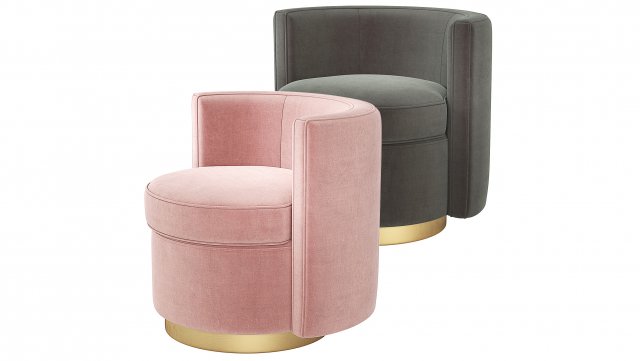 Eichholtz Amanda Swivel Chair 3D Model .c4d .max .obj .3ds .fbx .stl .blend 
