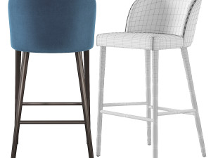 Camille Italian Bar Stool Crate and Barrel 3D Model