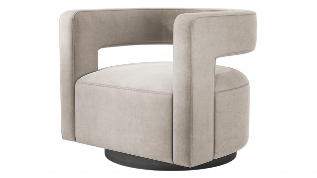 Restoration Hardware Drew Curved Swivel Chair 3D Модель .c4d .max .obj .3ds .fbx .stl .blend 
