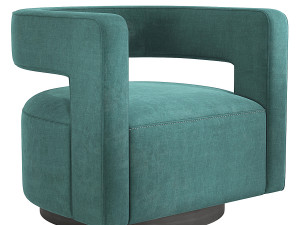 Restoration Hardware Drew Curved Swivel Chair 3D Модель