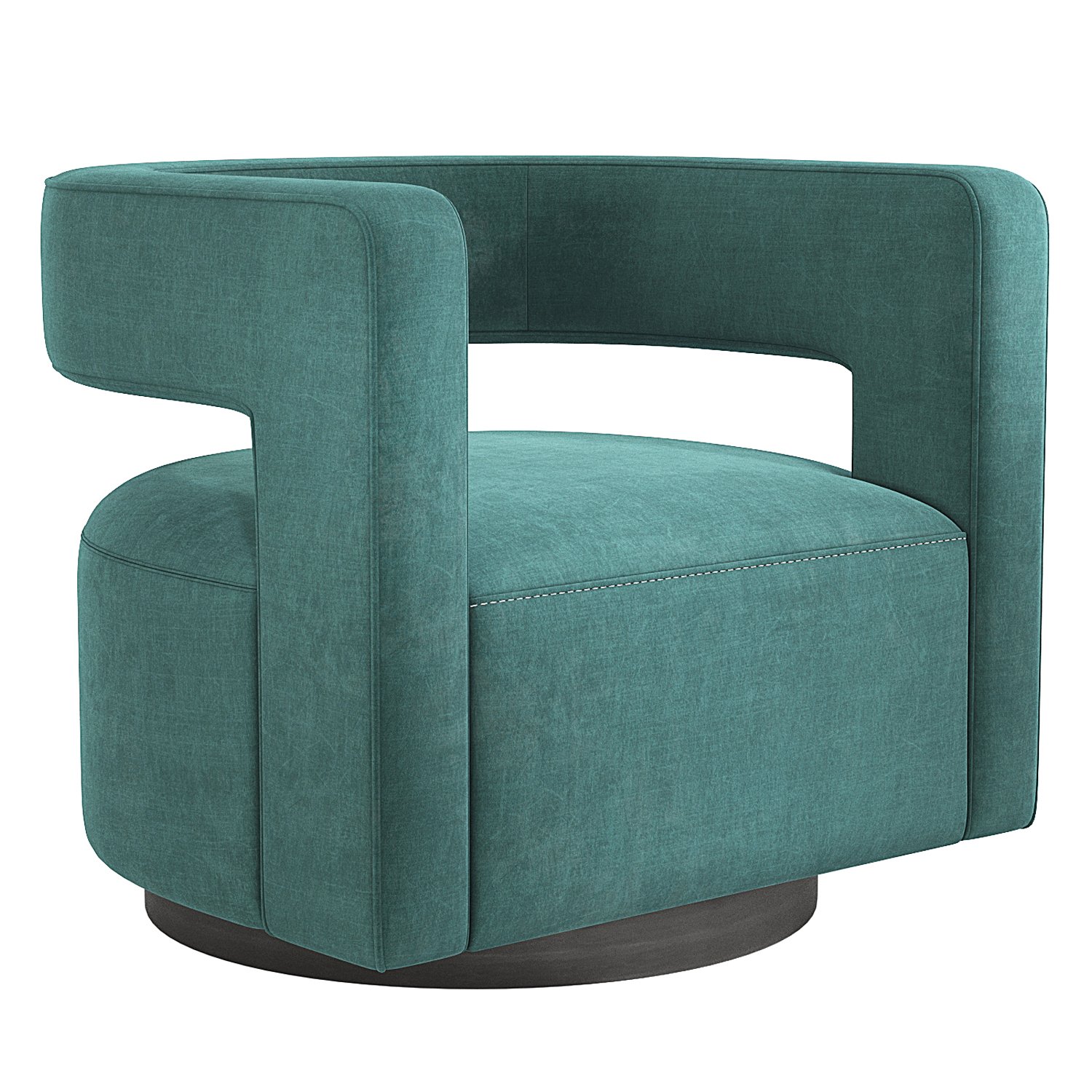 Restoration Hardware Drew Curved Swivel Chair Modelo 3D