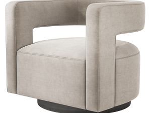 Restoration Hardware Drew Curved Swivel Chair 3D Модель
