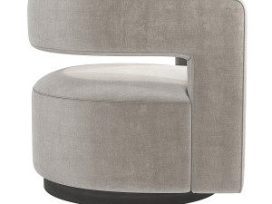 Restoration Hardware Drew Curved Swivel Chair 3D Модель