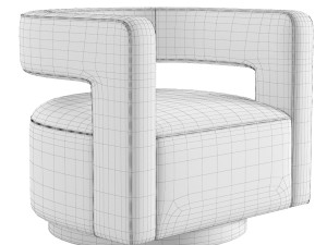 Restoration Hardware Drew Curved Swivel Chair 3D Модель