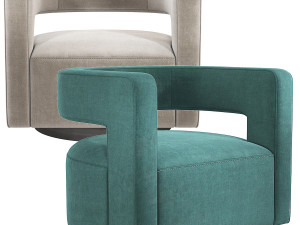 Restoration Hardware Drew Curved Swivel Chair 3D Модель
