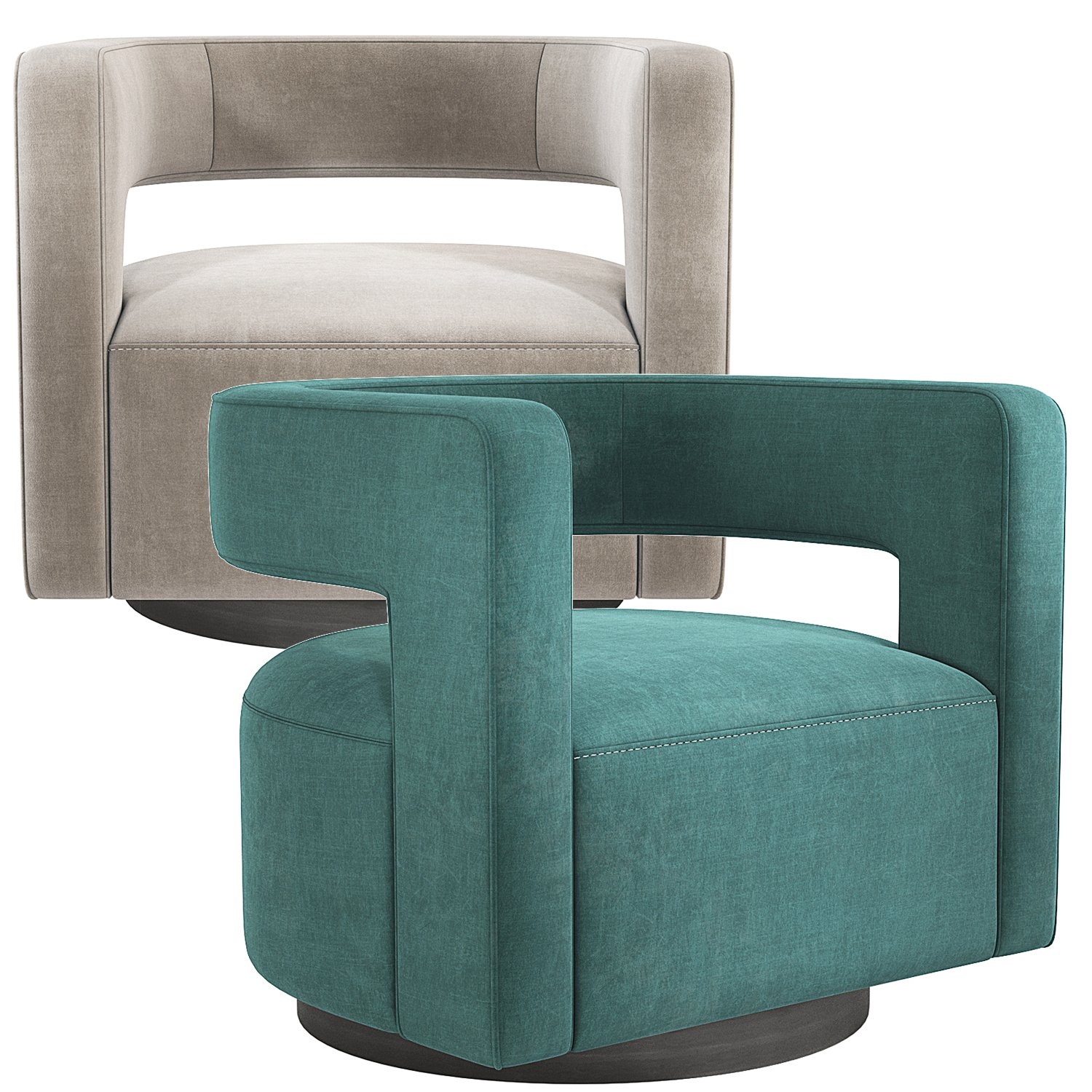 Drew curved best sale swivel chair