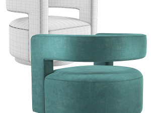 Restoration Hardware Drew Curved Swivel Chair 3D Модель