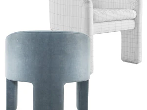 Eichholtz Pebbles Chair three legs 3D Model