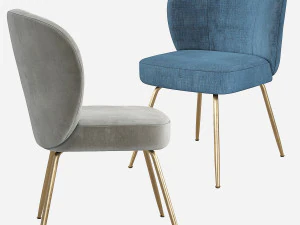 West Elm Greer Upholstered Dining Chair 3D Model