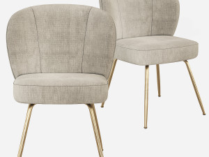 West Elm Greer Upholstered Dining Chair Model 3D