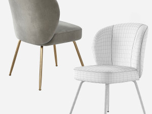 West Elm Greer Upholstered Dining Chair Model 3D