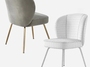 West Elm Greer Upholstered Dining Chair 3D Model