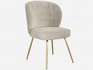 West Elm Greer Upholstered Dining Chair 3D Model