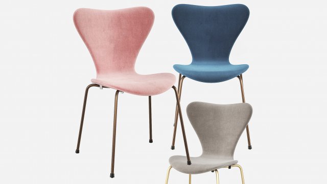 Fritz Hansen Series 7 Chair Arne Jacobsen Model 3D .c4d .max .obj .3ds .fbx .stl .blend 