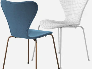 Cadeira Fritz Hansen S&eacute;rie 7 Arne Jacobsen Modelo 3D