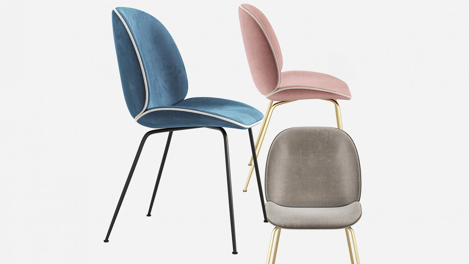 GUBI Beetle Dining Chair 3D Model .c4d .max .obj .3ds .fbx .stl .blend 