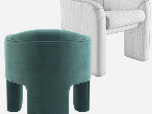 Vladimir Kagan Sculptural Chair Weiman 3D मॉडल