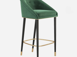 Malay Bar Chair Mid Century Brabbu 3D Model