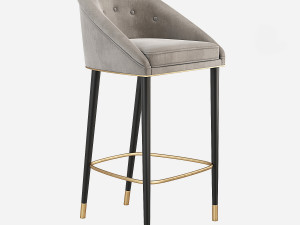 Malay Bar Chair Mid Century Brabbu 3D Model