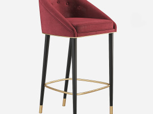 Malay Bar Chair Mid Century Brabbu 3D Model