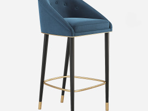 Malay Bar Chair Mid Century Brabbu 3D Model