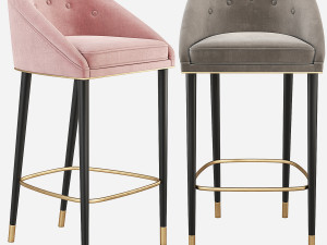 Malay Bar Chair Mid Century Brabbu 3D Model