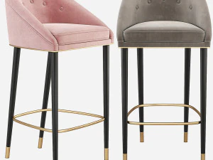 Malay Bar Chair Mid Century Brabbu 3D Model