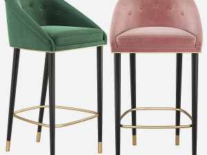 Malay Bar Chair Mid Century Brabbu 3D Model