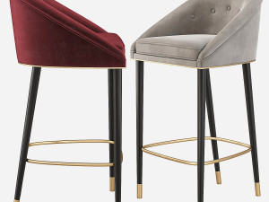 Malay Bar Chair Mid Century Brabbu 3D Model