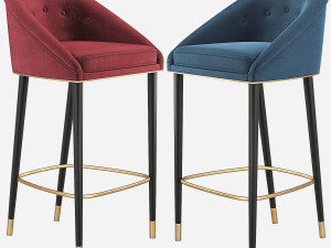 Malay Bar Chair Mid Century Brabbu 3D Model