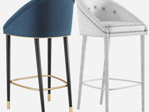 Malay Bar Chair Mid Century Brabbu 3D Model